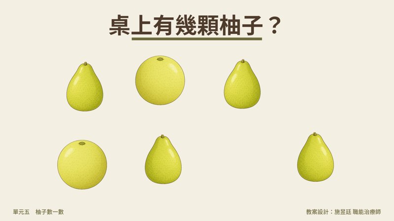 桌上有幾顆柚子？題目頁