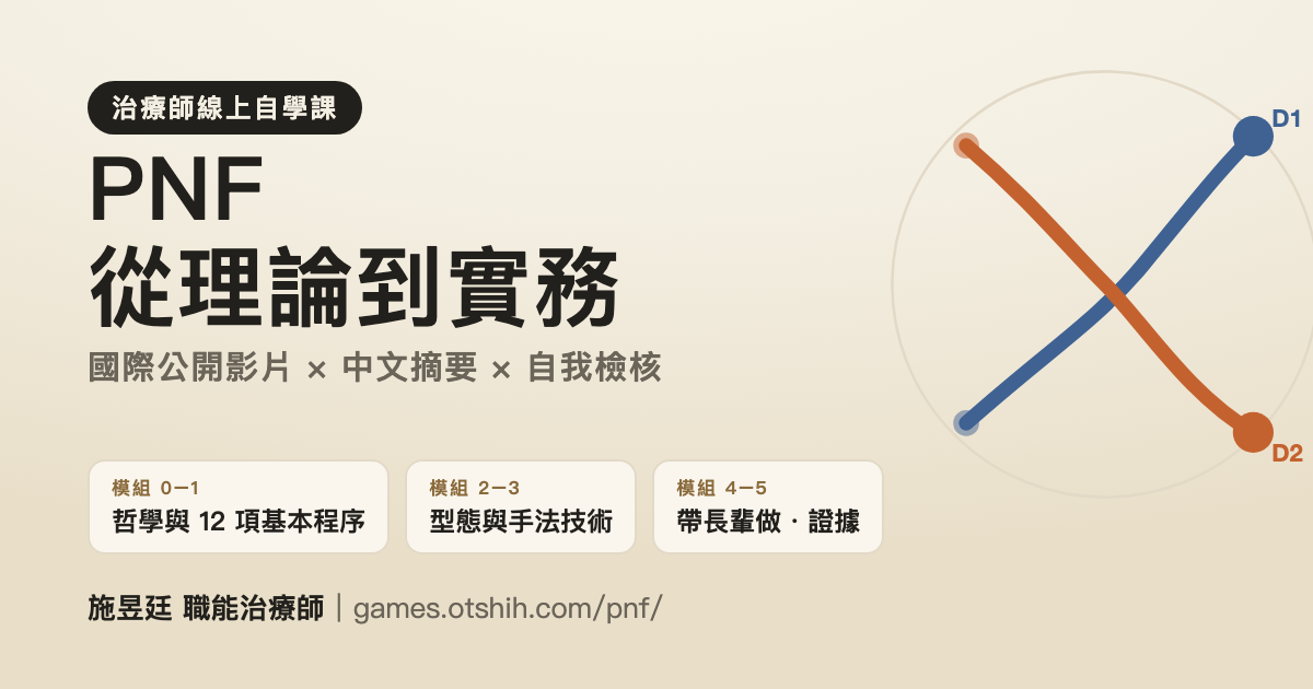 PNF 從理論到實務 課程封面